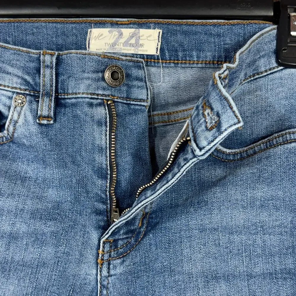 Free People SZ 24 Great Heights Jeans Distressed Low-Rise Frayed Hem We The Free - Picture 8 of 11